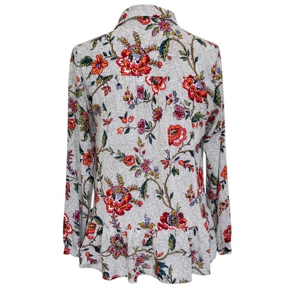 Anthropologie Maeve Janie Peplum Peasant Top Womens 6 Long Sleeve Crochet - Picture 4 of 12